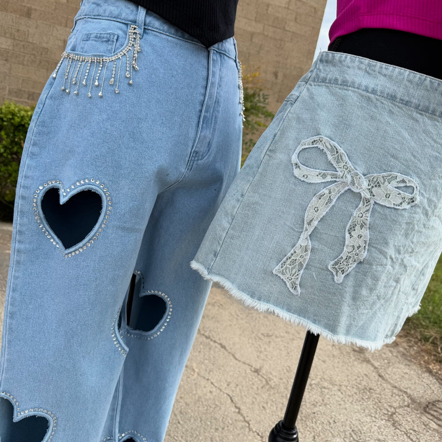Rhinestone Love High-rise Pants