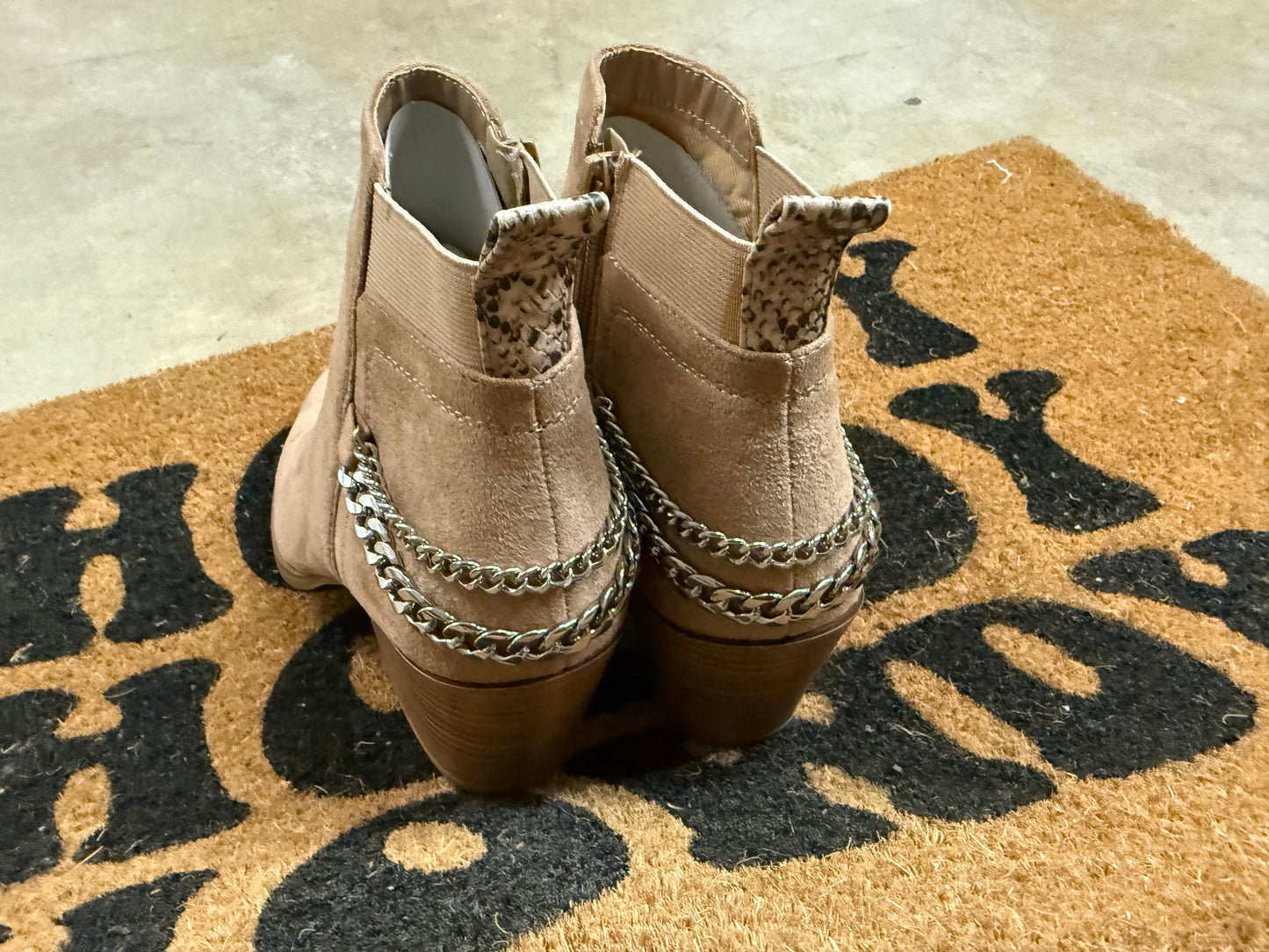 Tan Chained Bootie