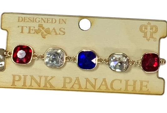 Red/Clear/Blue curvy bracelet