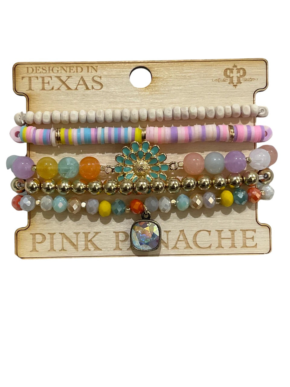 5 Strand Multi-Color Bracelet w/Flower