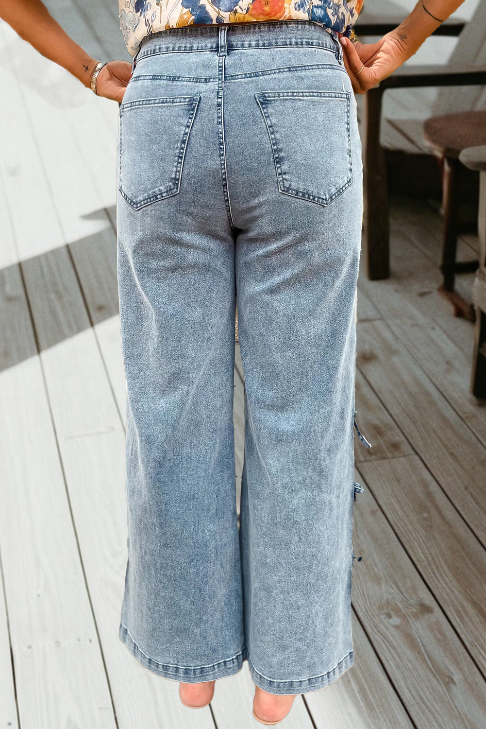 Bow knots Straight Loose Jeans
