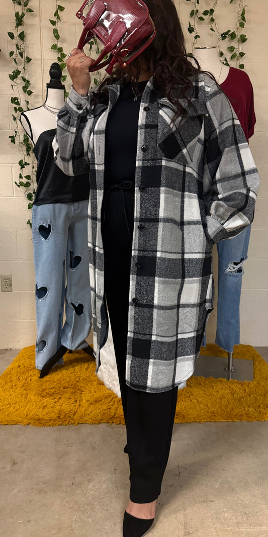 Long Plaid Jacket