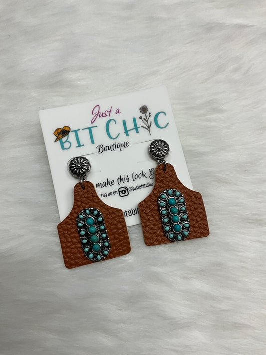 Pebbled Ear Tag Earring