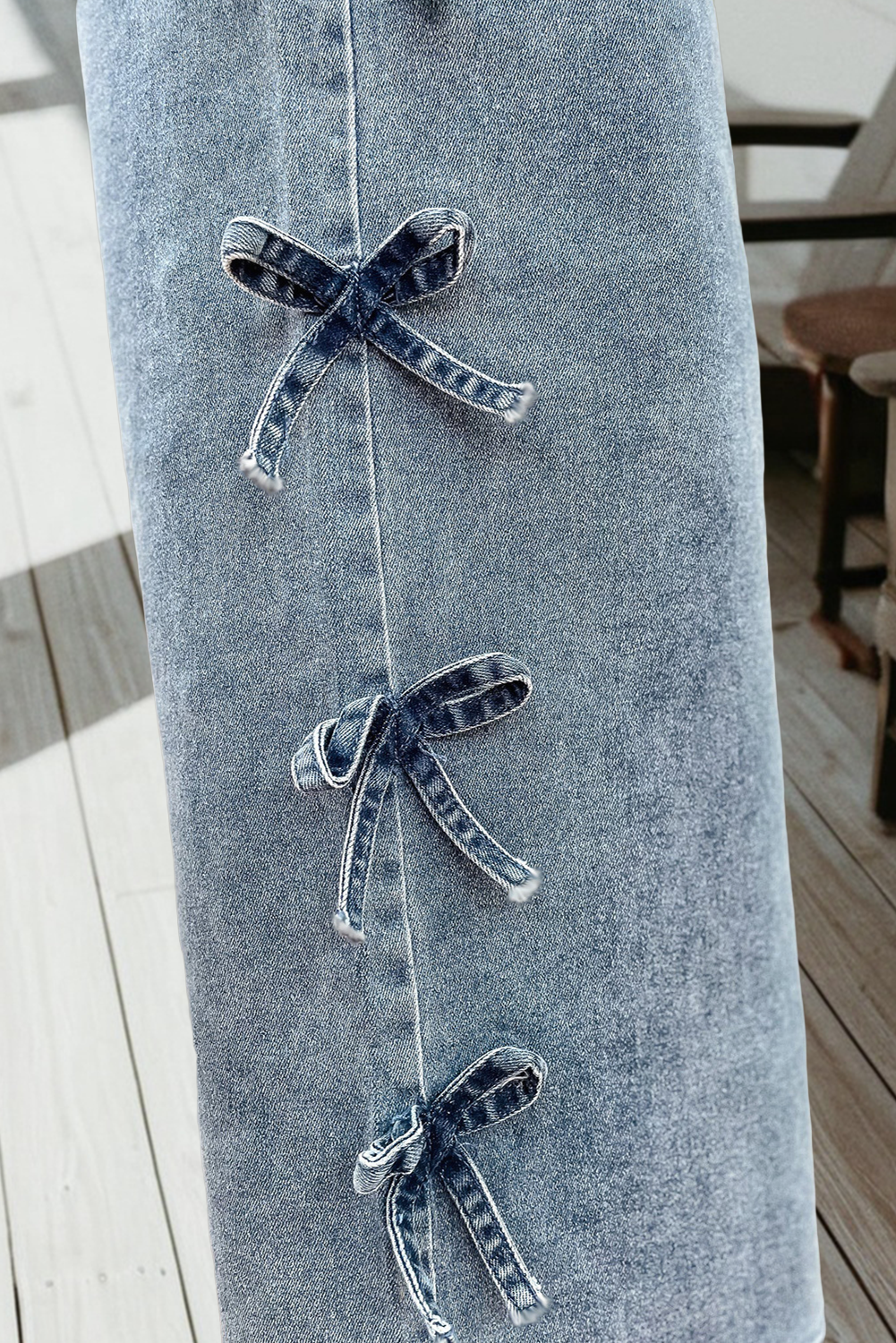 Bow knots Straight Loose Jeans