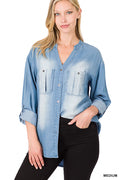 Front Button Denim Shirt