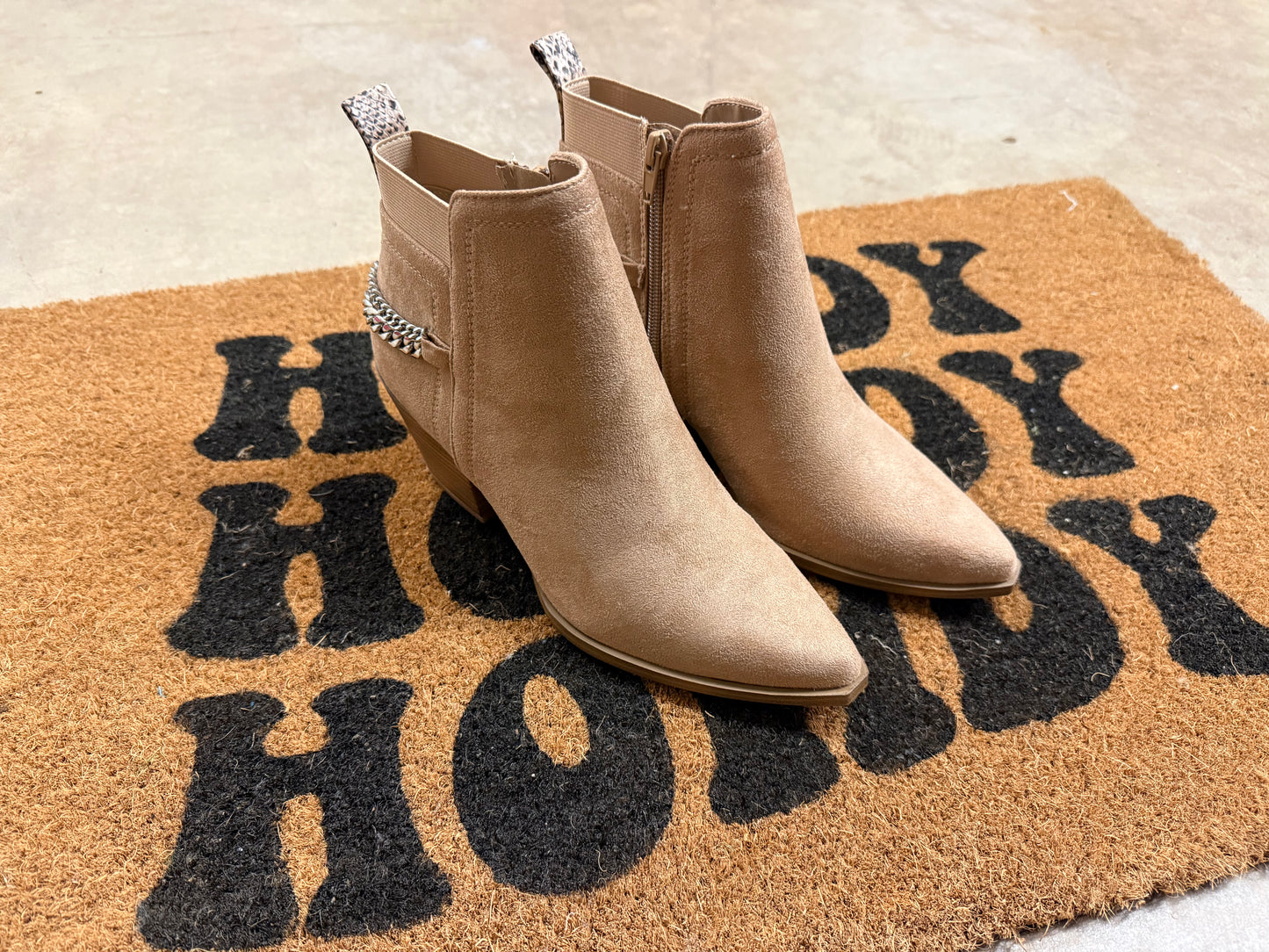 Tan Chained Bootie