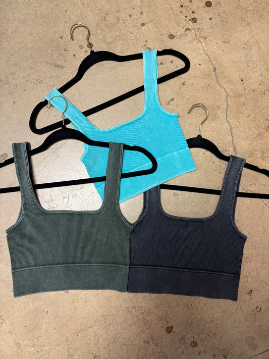 Washed Ribbed Bralette