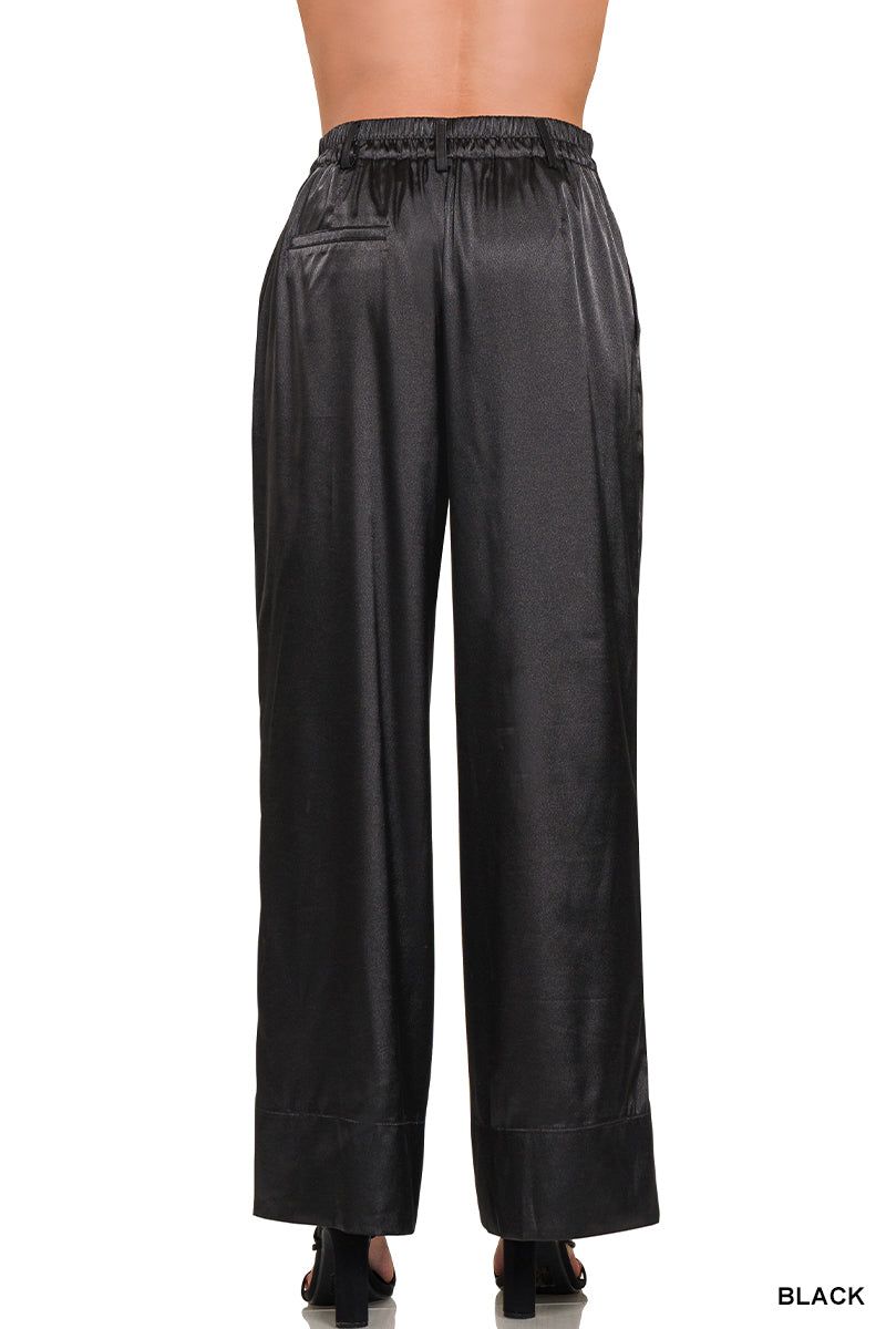 Black Satin Pants