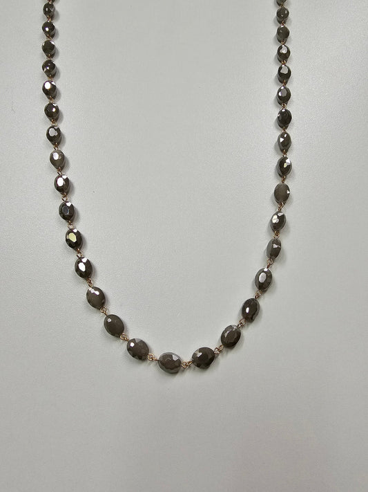 Gray Oval linked necklace