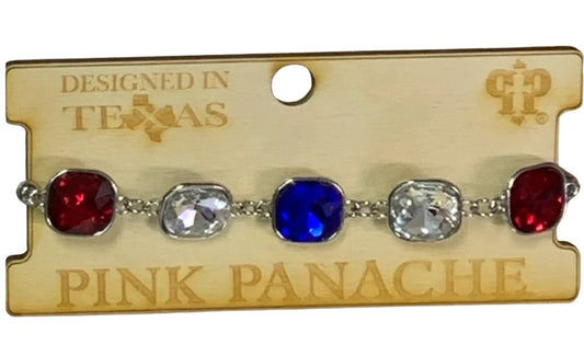 Red/Clear/Blue curvy bracelet