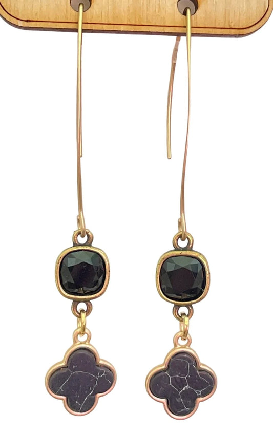 Black Clover Drop Earring